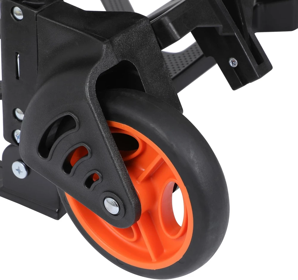 Black & Decker Juodas+DECKER sulankstomas platforminis vežimėlis 2 viename, teleskopinė rankena, maksimali apkrova 120 kg, BXWT-H206