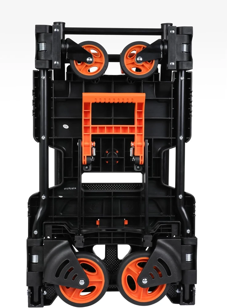 Black & Decker Juodas+DECKER sulankstomas platforminis vežimėlis 2 viename, teleskopinė rankena, maksimali apkrova 120 kg, BXWT-H206