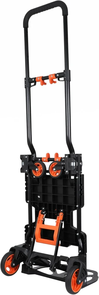 Black & Decker Juodas+DECKER sulankstomas platforminis vežimėlis 2 viename, teleskopinė rankena, maksimali apkrova 120 kg, BXWT-H206
