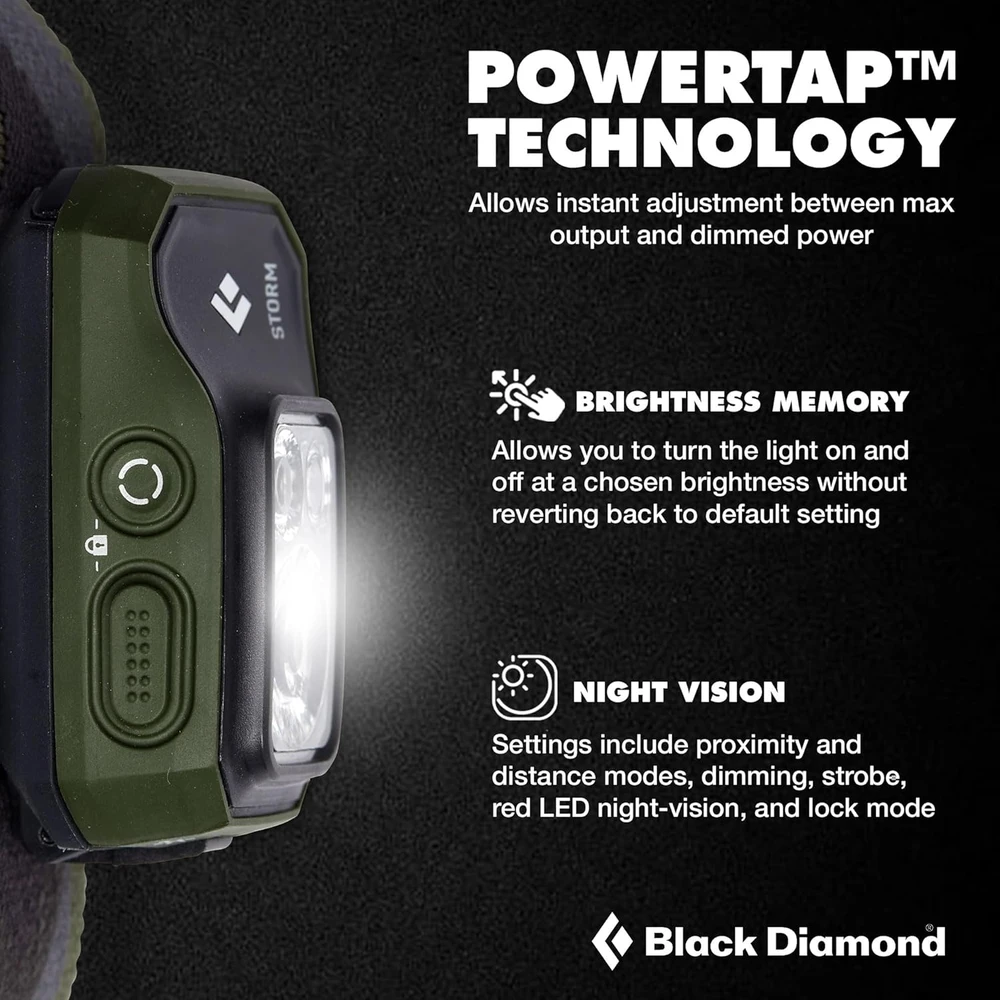 Black Diamond JAV Juodas Diamond Storm 450 lm prožektorius