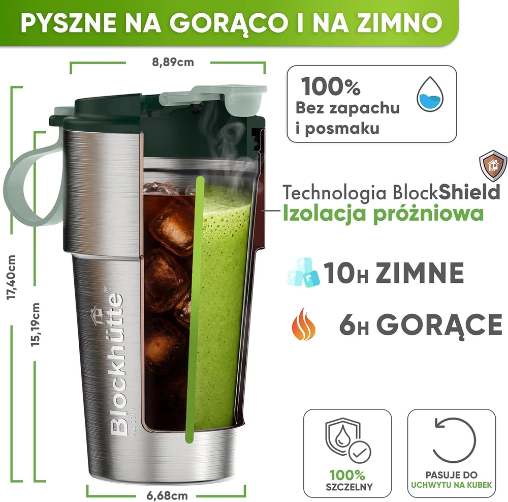 Blockhütte termopuodelis iš nerūdijančiojo plieno 500 ml, tamsiai žalias BH0039