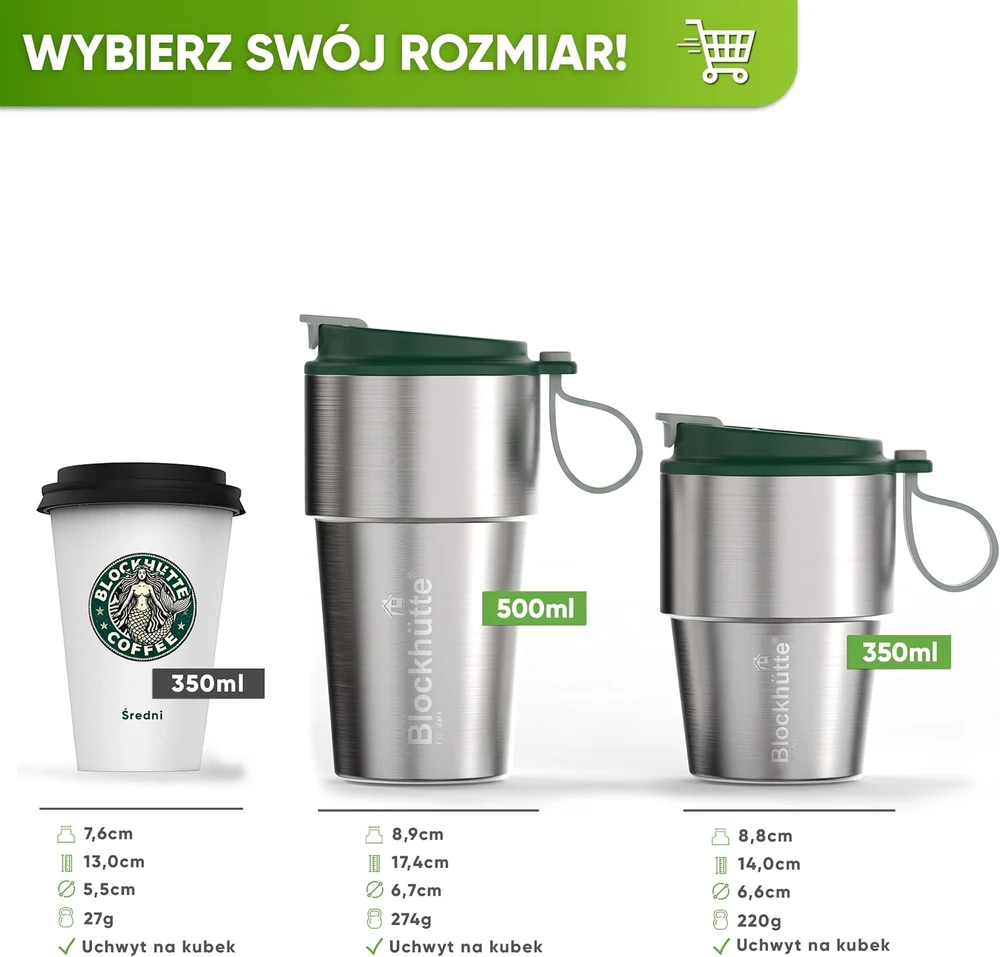 Blockhütte termopuodelis iš nerūdijančiojo plieno 500 ml, tamsiai žalias BH0039
