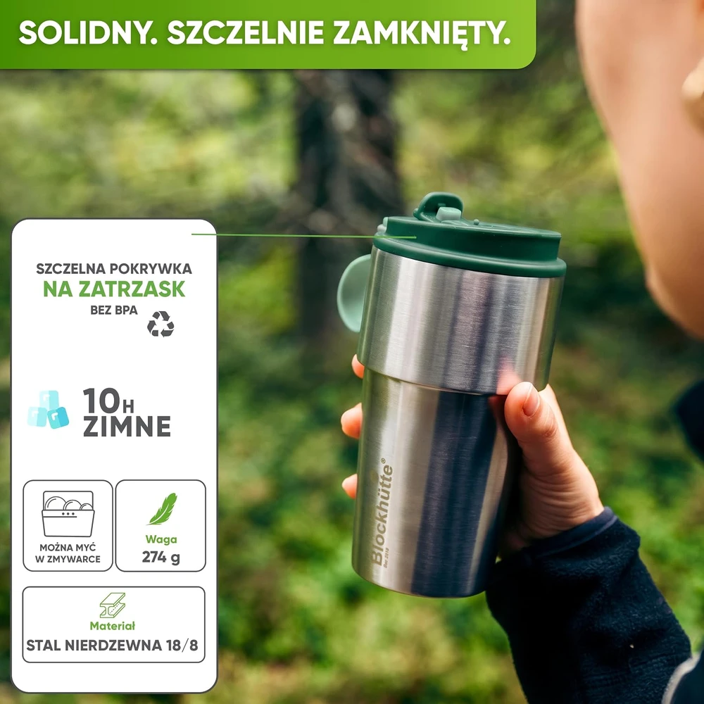 Blockhütte termopuodelis iš nerūdijančiojo plieno 500 ml, tamsiai žalias BH0039