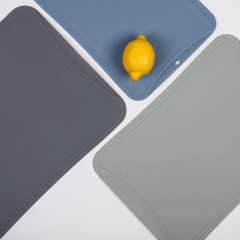 Blue Ginkgo Mėlyna Ginkgo TPU pjaustymo lentelių rinkinys, 3 elastingos, subraižymui atsparios, virtuvinės lentelės