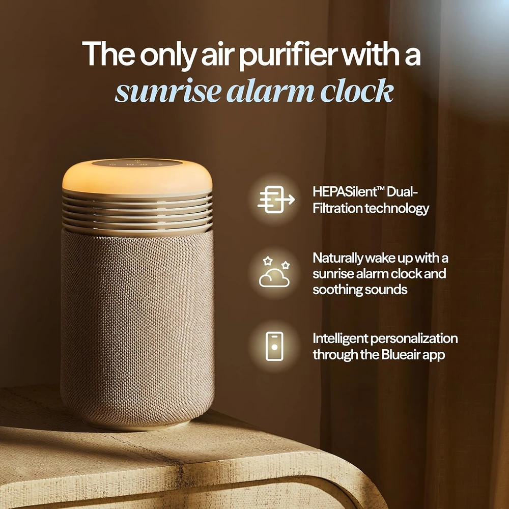 Blueair oro valytuvas Mini Restful su HEPASilent filtru, saulėtekio žadintuvu ir USB-C 113709