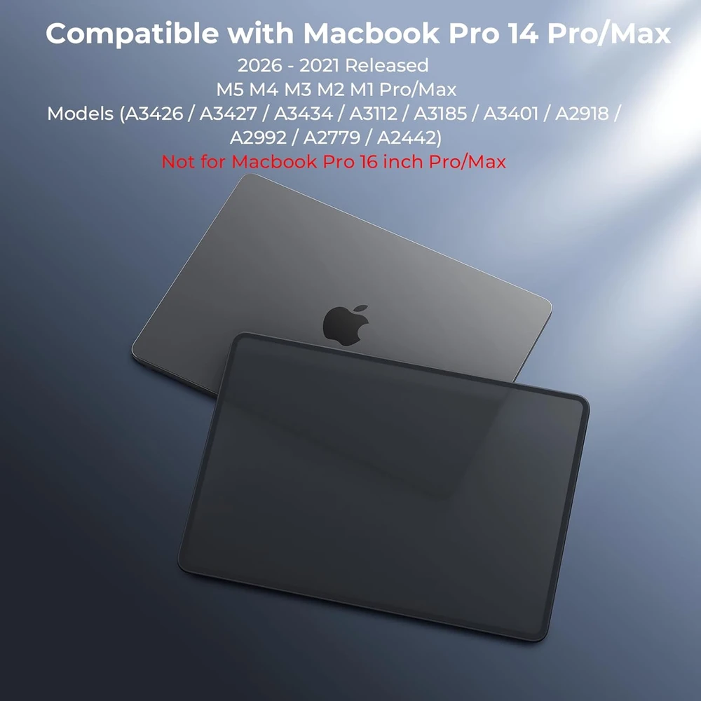 BlueSwan apsauginis dėklas MacBook Pro 14 colių M1–M5, matinis juodas