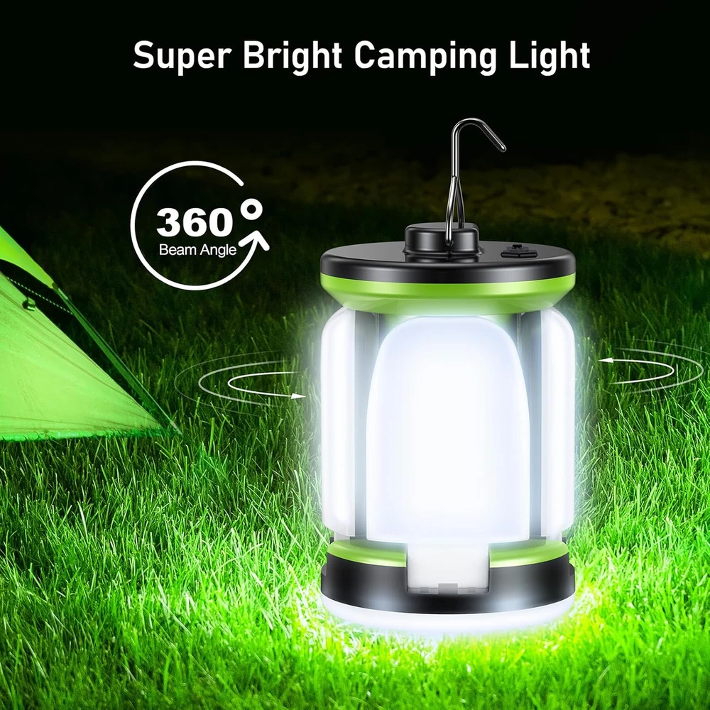 Blukar LED kempingo lempa su 7 apšvietimo režimais, 3600 mAh baterija, 60 LED, K9107