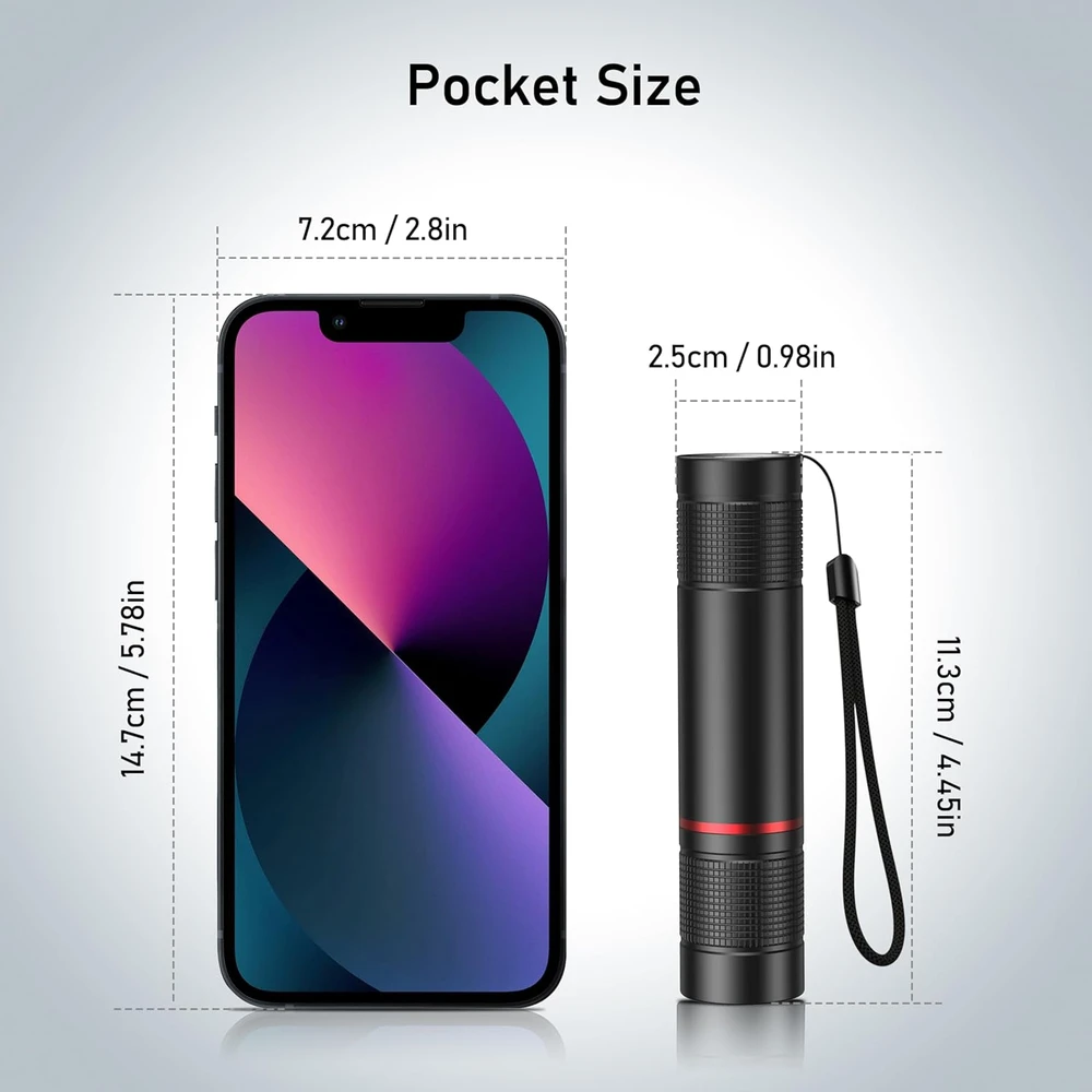 Blukar LED žibintuvėlis, įkraunamas, 2000 lm, aliuminis, 1800 mAh, USB-C, K9132