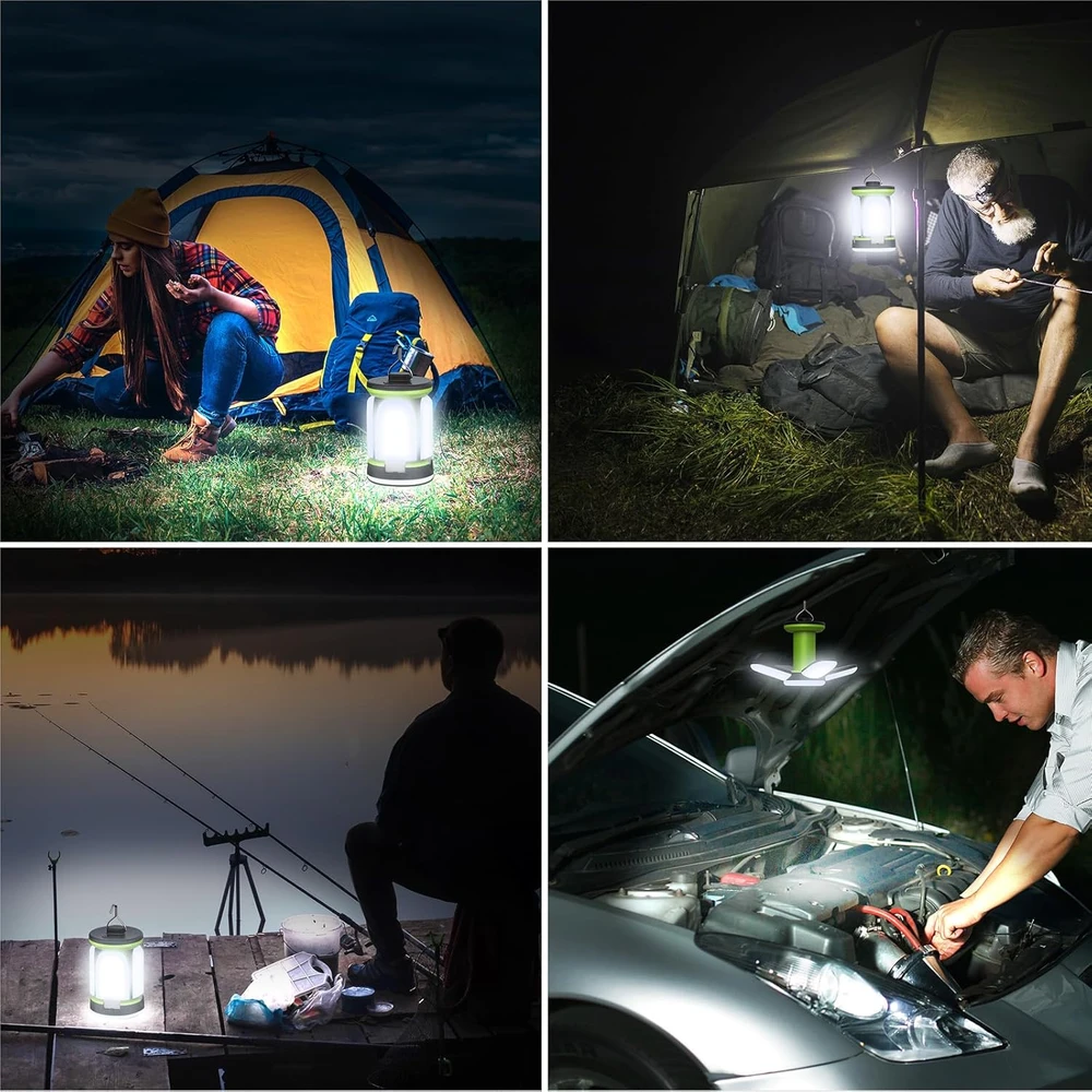 Blukar stovyklavimo LED žibintuvėlis, 7 apšvietimo režimai, 60 LED, 3600 mAh akumuliatorius, 2 vnt., K9107