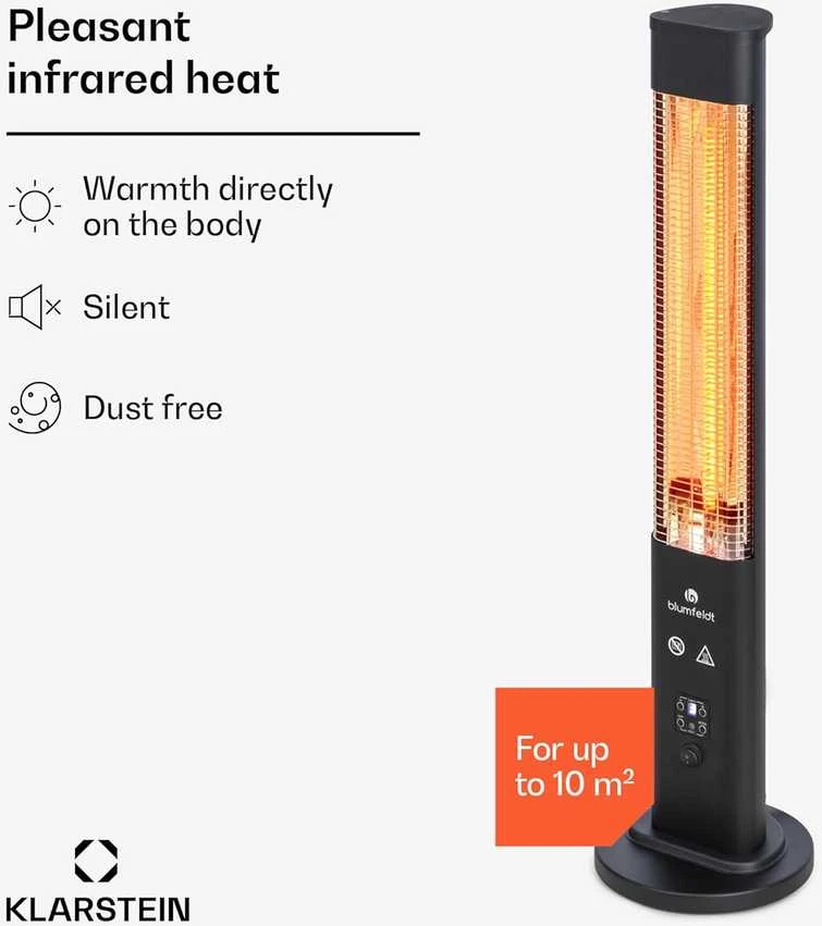 Blumfeldt Heat Guru Plus infraraudonųjų spindulių lauko ir vidaus šildytuvas, 1200 W, IP65, juodas