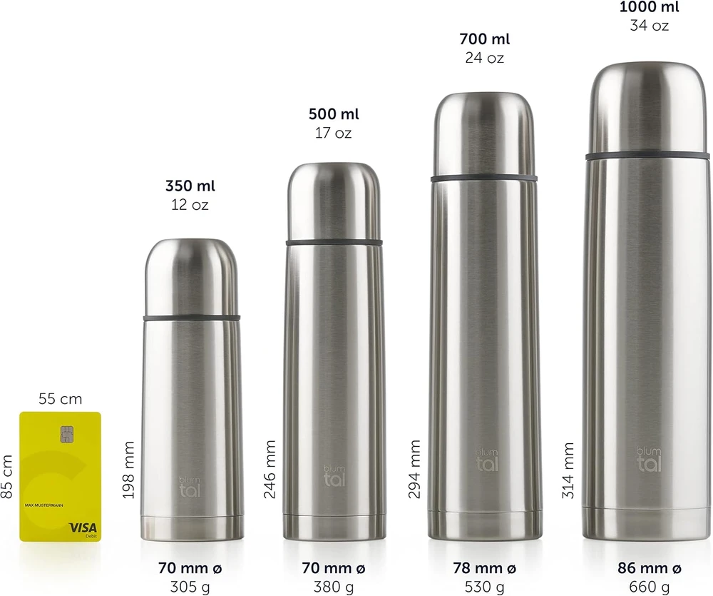 Blumtal nerūdijančiojo plieno vakuuminis termosas 500 ml, sidabrinis, Eifel