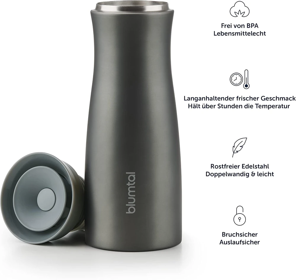 Blumtal termopuodelis 380 ml, nerūdijančiojo plieno, su 360° anga, EB0137