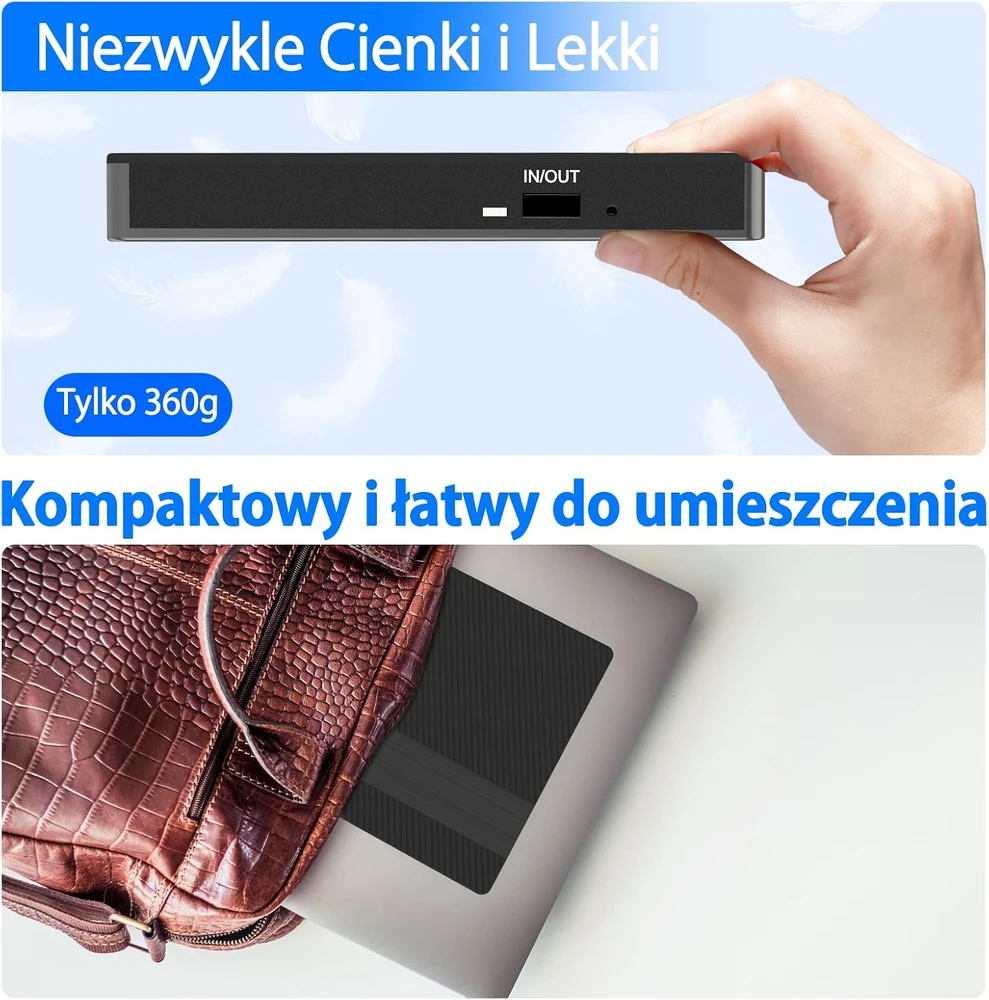 BNEHHOV išorinis CD/DVD įrašymo įrenginys su USB 3.0 ir USB-C, modelis 06EU