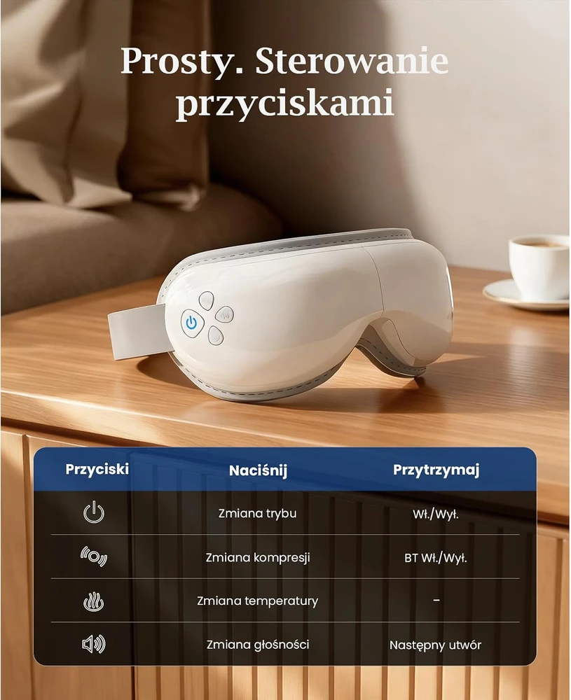 BOB AND BRAD akių masažuoklis su šildymu, oro kompresija ir muzika KS-3700B