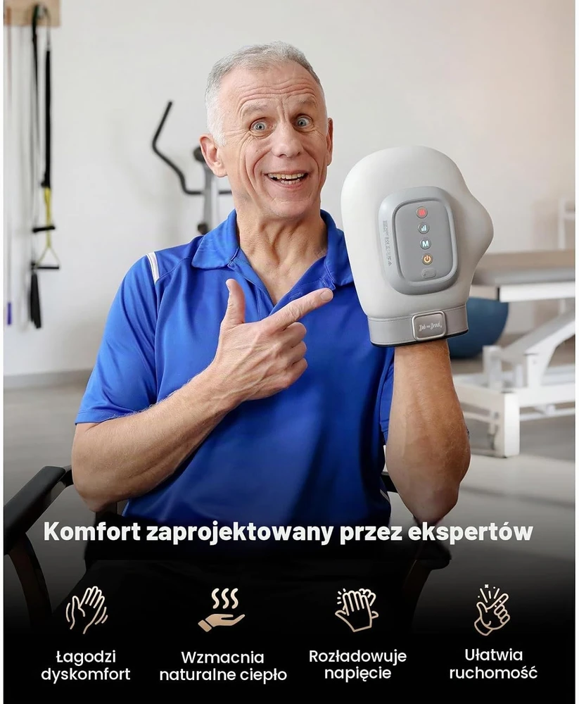 BOB AND BRAD belaidis rankų masažuoklis su kompresija, 5 intensyvumo lygiai, H90