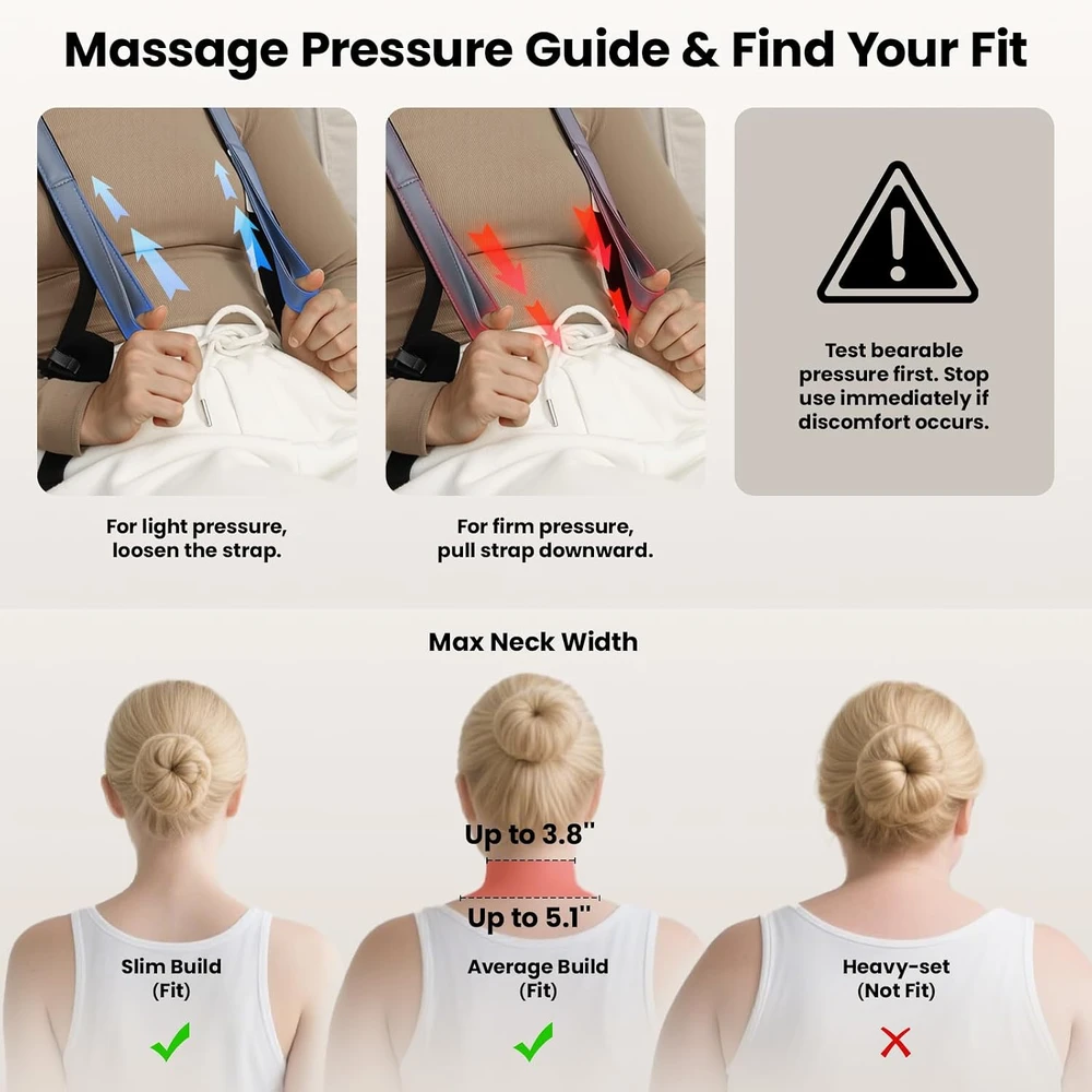 BOB AND BRAD belaidis Shiatsu kaklo masažuoklis su šildymu ir 4D minkymu 206DM