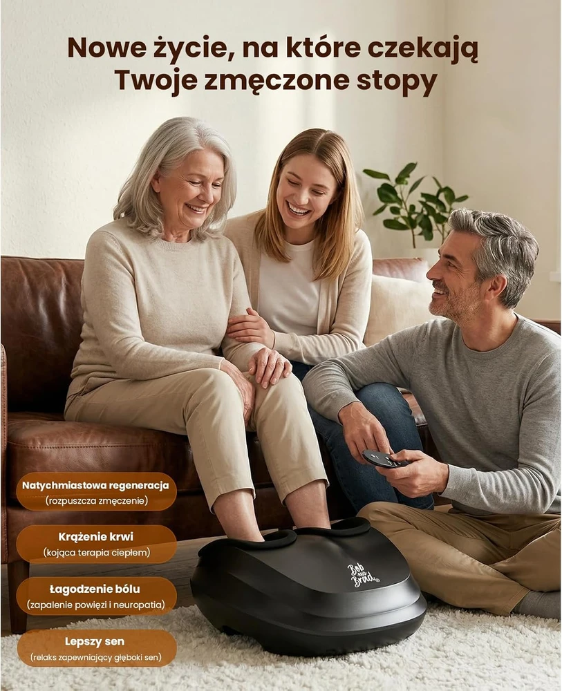 BOB AND BRAD elektrinis pėdų masažuoklis su šildymu ir Shiatsu 827-R