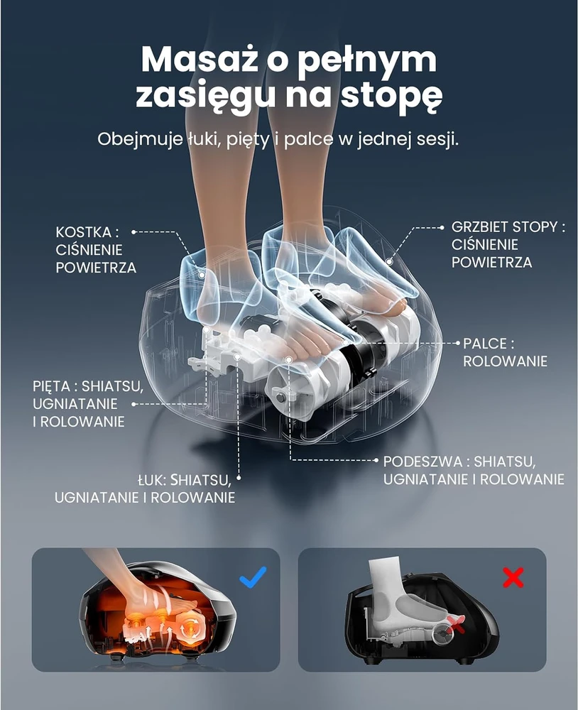 BOB AND BRAD elektrinis pėdų masažuoklis Shiatsu su šildymu ir nuotolinio valdymo pultu 721