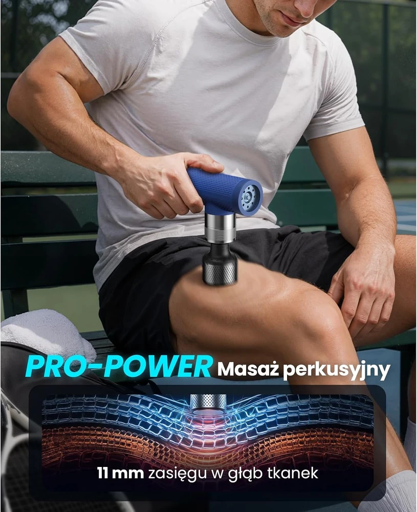 BOB AND BRAD masažinis pistoletas A7 Pro su šilumos ir šalčio terapija, 11 mm, T1035A