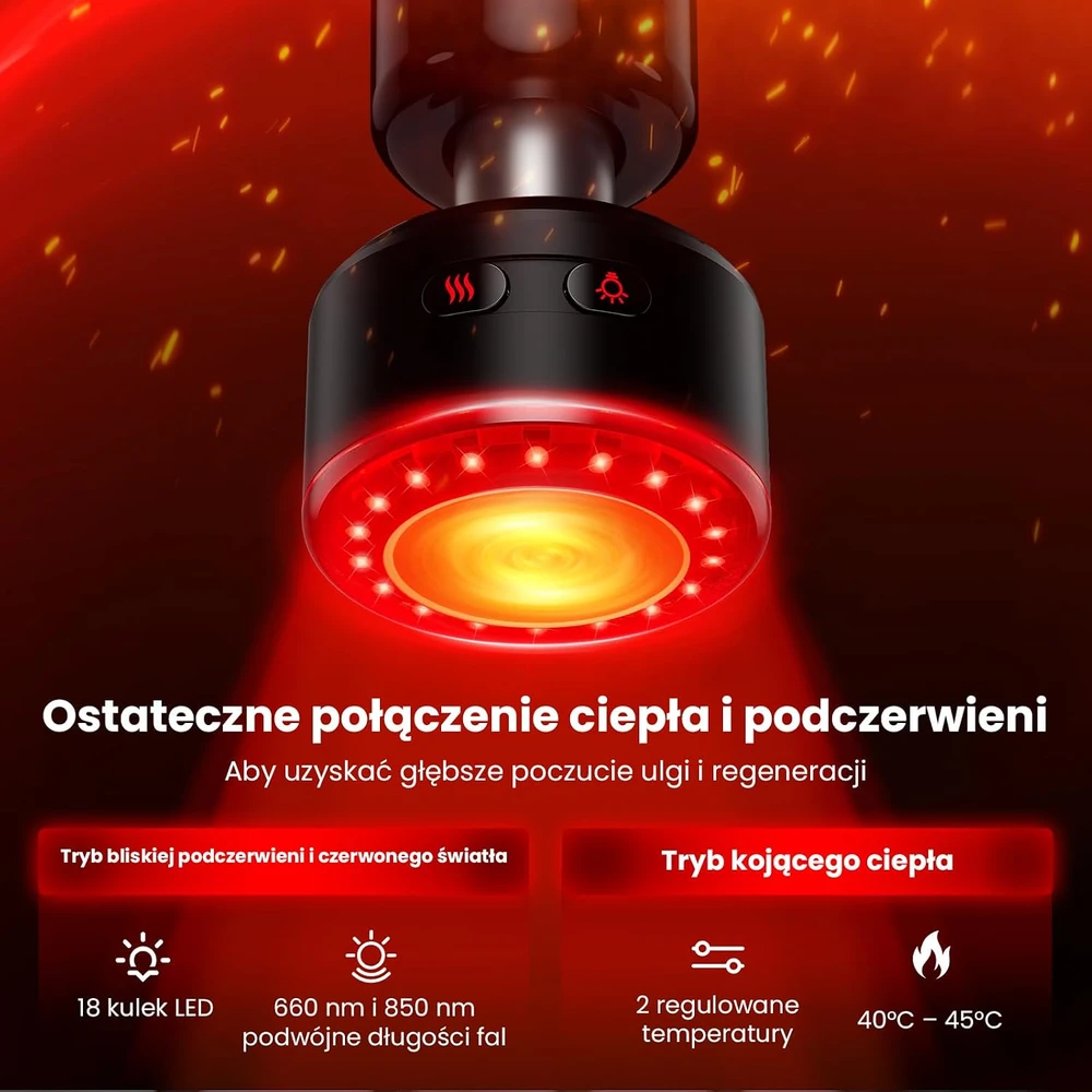 BOB AND BRAD masažinis pistoletas D6 Pro-G su infraraudonųjų spindulių šildymu, 16 mm amplitude