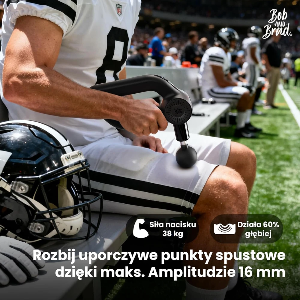 BOB AND BRAD masažinis pistoletas D6 Pro-G su infraraudonųjų spindulių šildymu, 16 mm amplitude