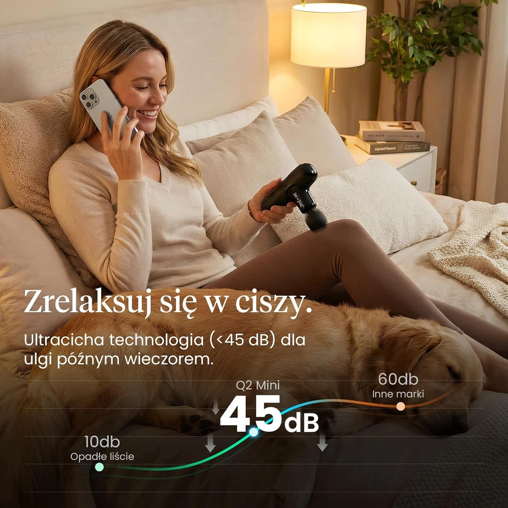BOB AND BRAD masažinis pistoletas Q2 Mini, 5 greičiai, USB-C, juodas, QL/MINI.Q2-D
