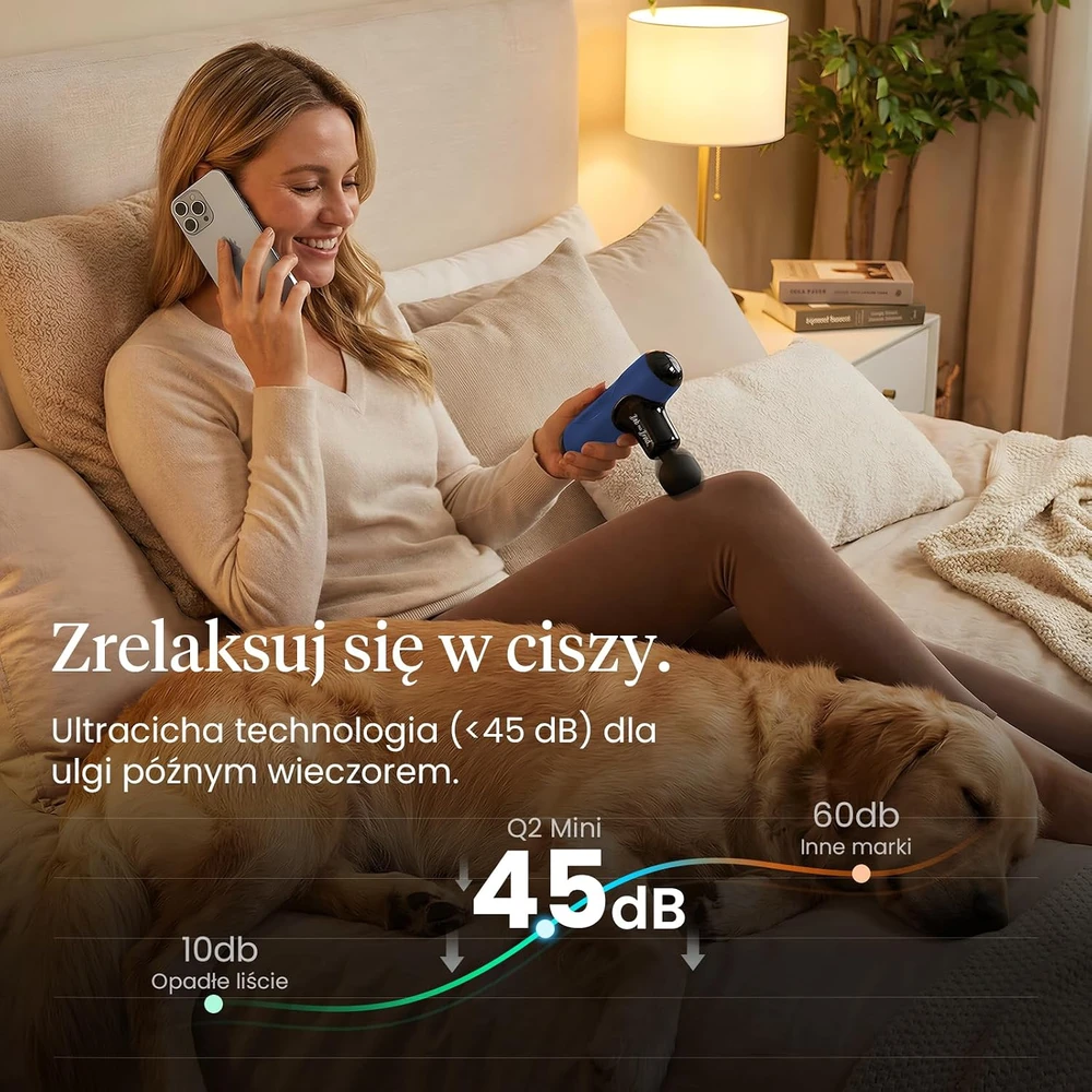 BOB AND BRAD masažinis pistoletas Q2 Mini, 5 greičiai, USB-C, QL/MINI.Q2-D