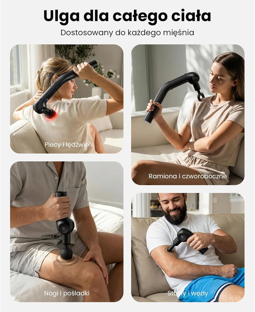 BOB AND BRAD masažinis pistoletas su šildymu ir raudona šviesa L7 Ultra