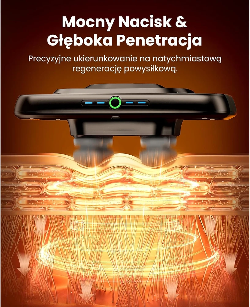 BOB AND BRAD masažinis pistoletas TheraPanel su 4 galvutėmis, USB-C, modelis A1