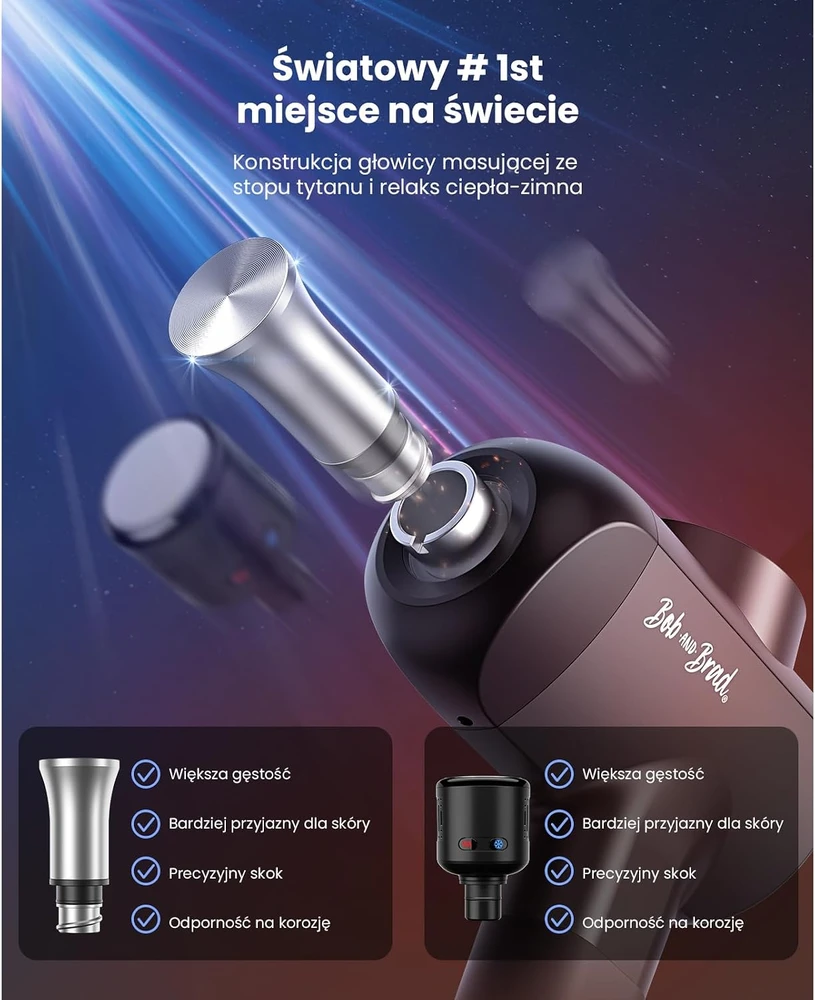 BOB AND BRAD masažinis pistoletas X6 Pro Max su šildymo ir vėsinimo funkcija, 120 W