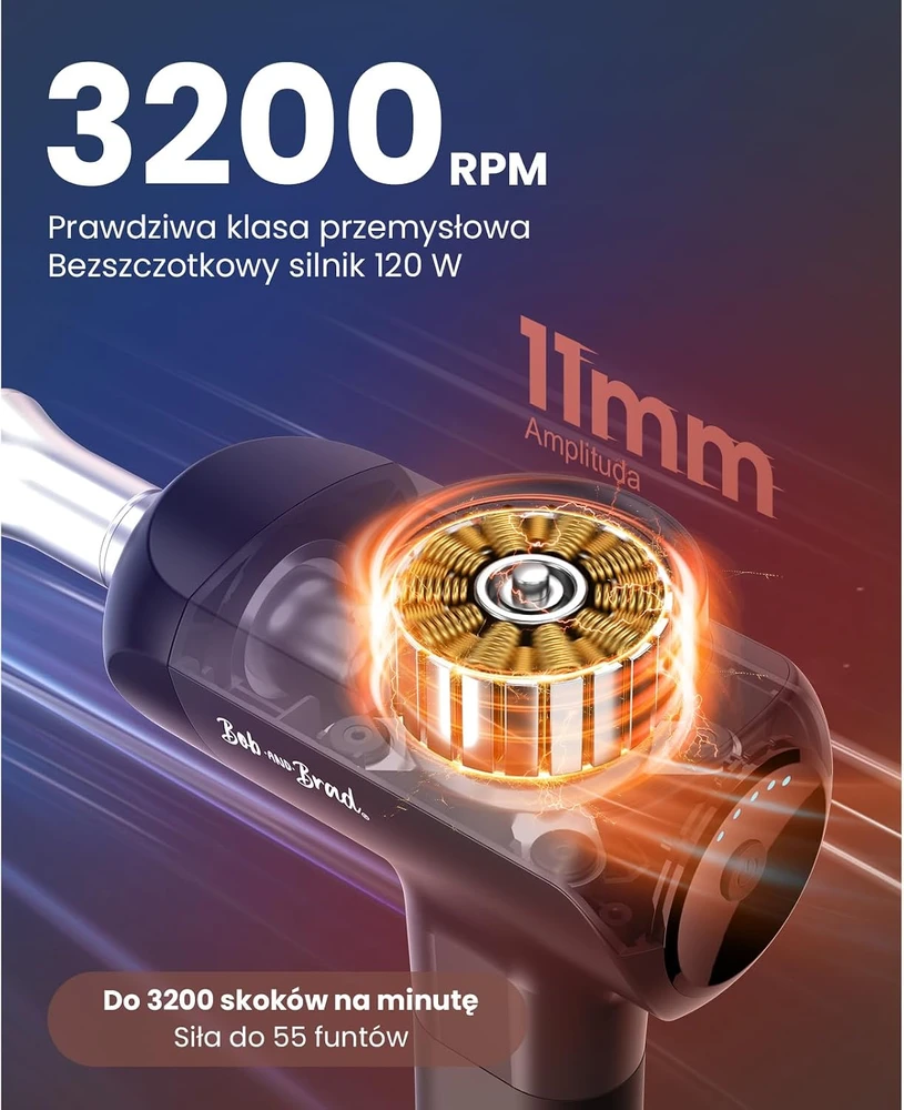 BOB AND BRAD masažinis pistoletas X6 Pro Max su šildymo ir vėsinimo funkcija, 120 W
