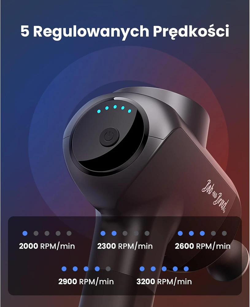 BOB AND BRAD masažinis pistoletas X6 Pro Max su šildymo ir vėsinimo funkcija, 120 W