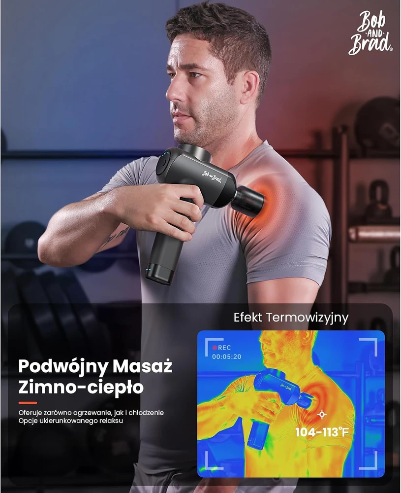 BOB AND BRAD masažinis pistoletas X6 Pro Max su šildymo ir vėsinimo funkcija, 120 W