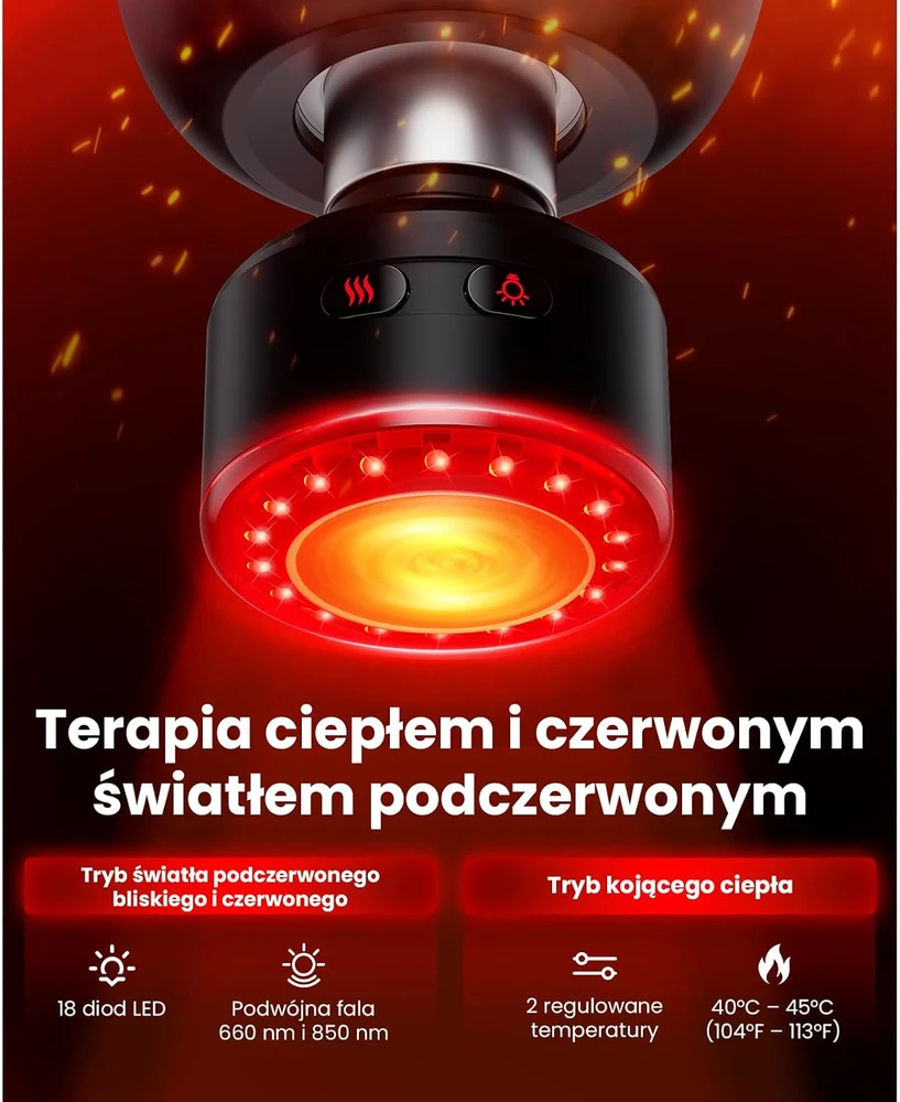 BOB AND BRAD masažinis pistoletas X6 Ultra su infraraudonaisiais spinduliais ir šildymu
