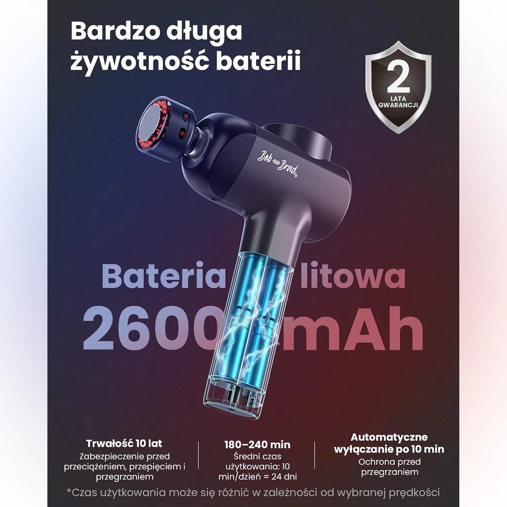 BOB AND BRAD masažinis pistoletas X6 Ultra su infraraudonaisiais spinduliais ir šildymu