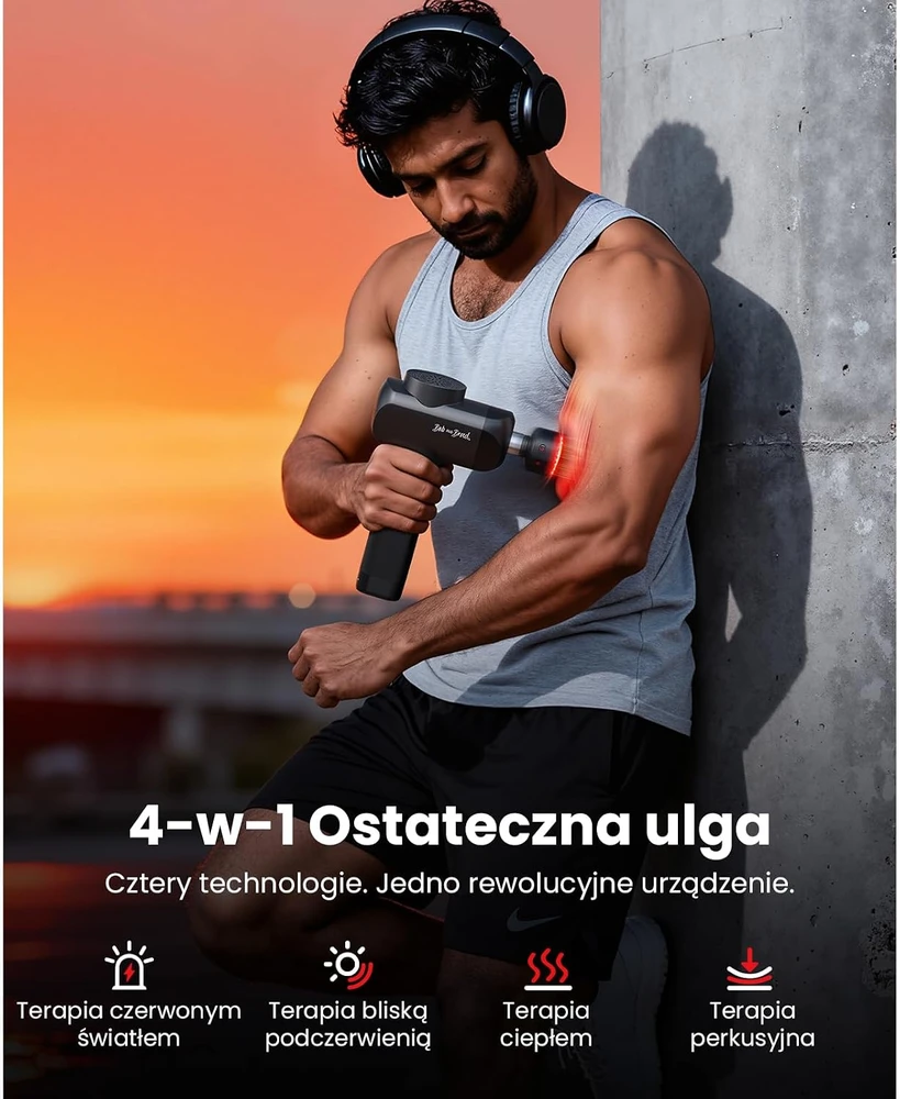 BOB AND BRAD masažinis pistoletas X6 Ultra su infraraudonaisiais spinduliais ir šildymu