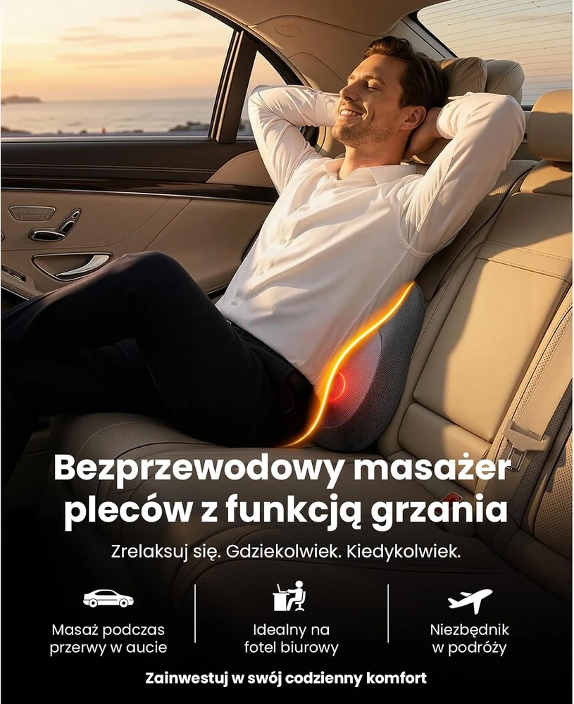 BOB AND BRAD nugaros ir kaklo masažuoklis su šildymu, belaidis EZBack Go