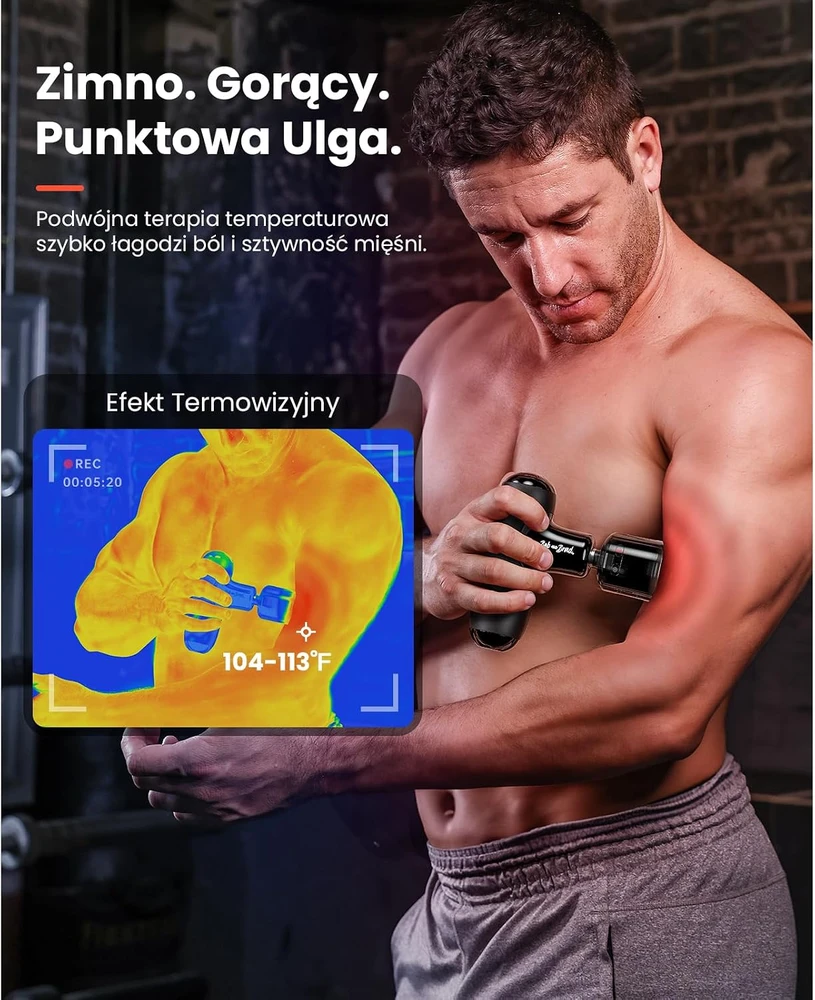 BOB AND BRAD Q2 Pro mini masažinis pistoletas su šildymo ir vėsinimo galvute, USB-C