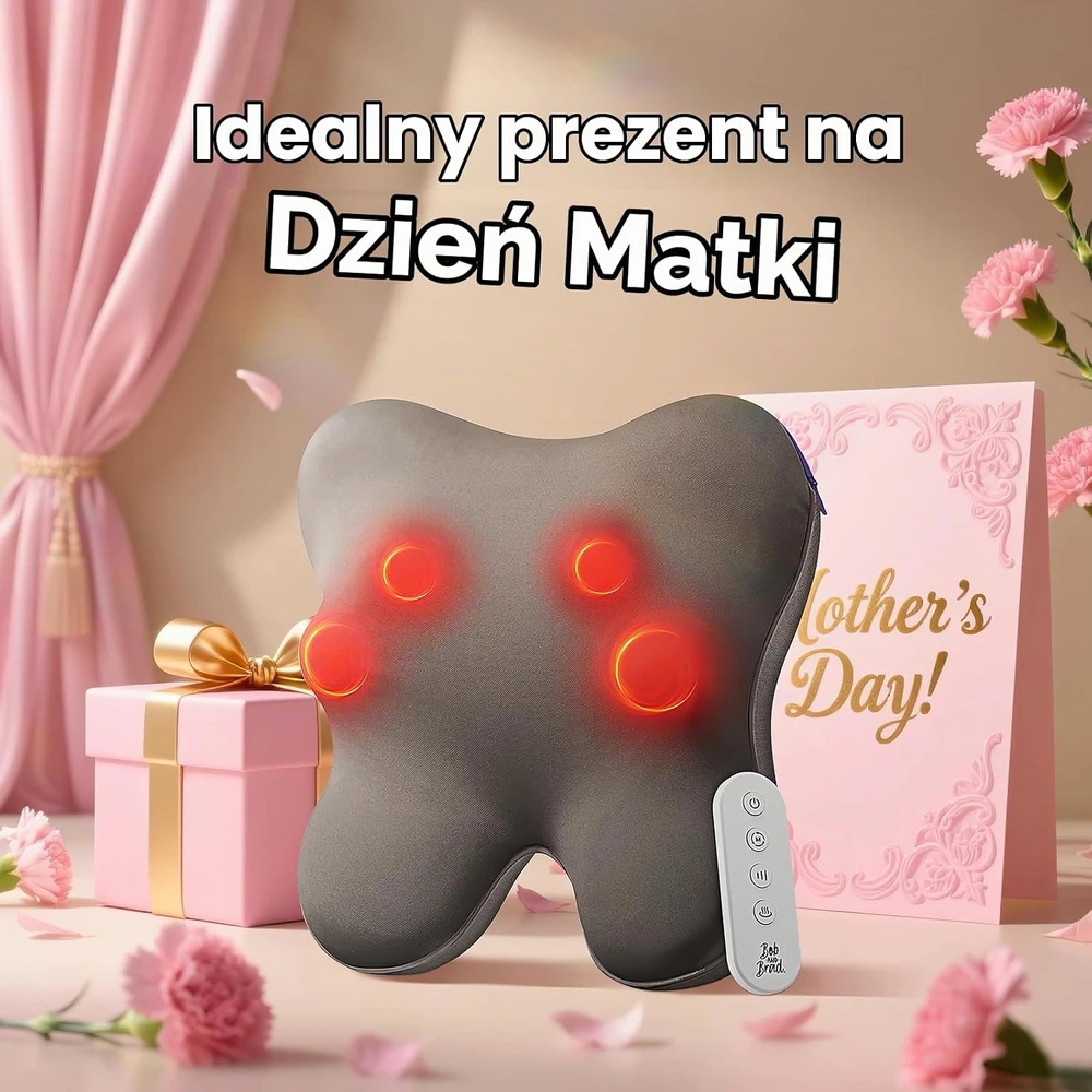 BOB AND BRAD Shiatsu kaklo ir nugaros masažuoklis su šildymu ir nuotoliniu valdymu EZBack-R