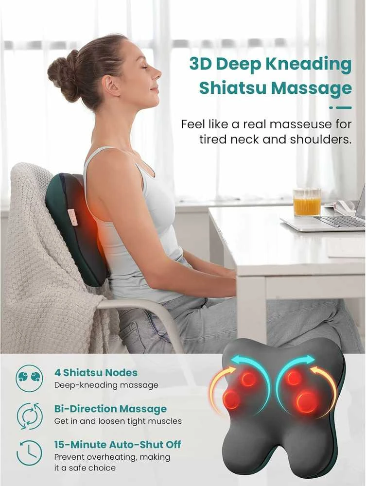 BOB AND BRAD Shiatsu kaklo masažuoklis su šiluma
