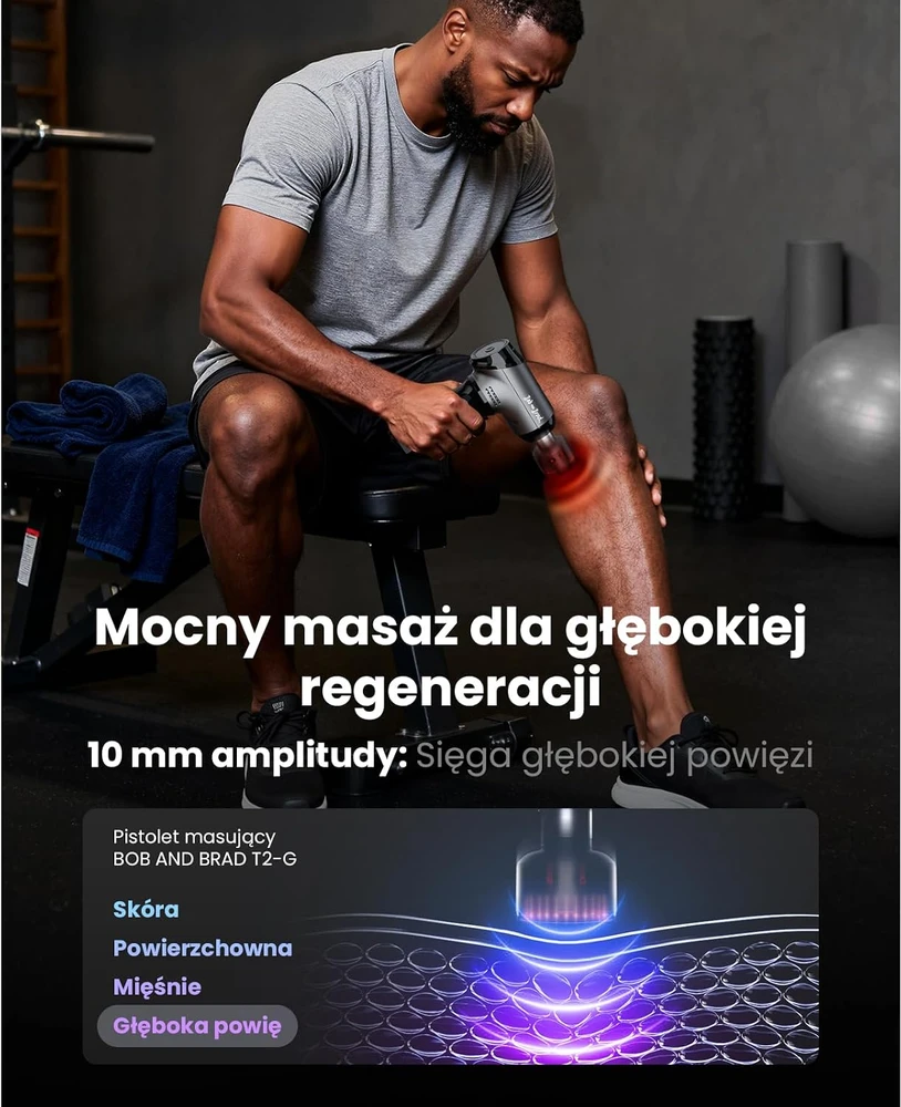 BOB AND BRAD smūginis masažuoklis T2 Ultra su šildymu ir raudonos šviesos LED