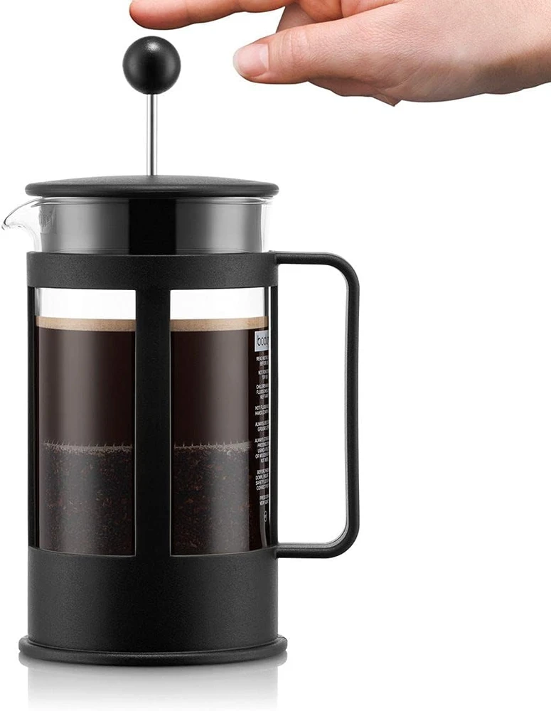 Bodum stūmoklinis kavos ruoštuvas kavos spaustuvas Kenya 1 l, 8 puodeliams, juodas, 1788-01