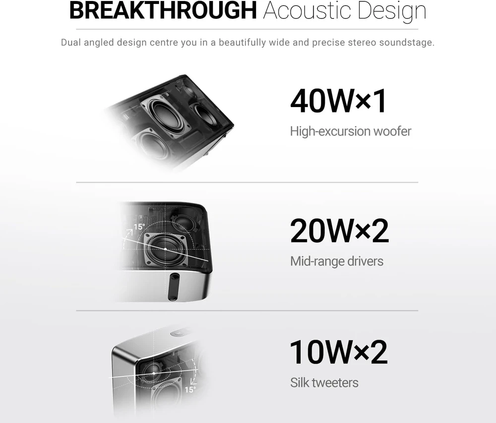 BOGASING belaidė Bluetooth kolonėlė, 100 W, 3 kanalų, DSP, mikrofonas, S8 Pro Max