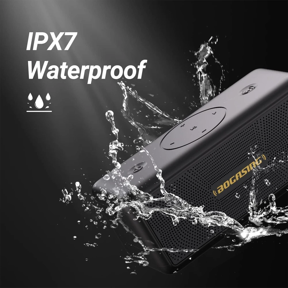 BOGASING belaidė Bluetooth kolonėlė, 40 W, IPX7, iki 30 val. veikiantis akumuliatorius, EQ, M5