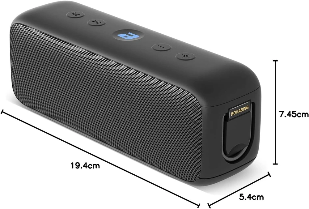 BOGASING nešiojama Bluetooth kolonėlė 30 W, atspari vandeniui, 35 h grojimo laikas, Bluetooth 5.3, G6