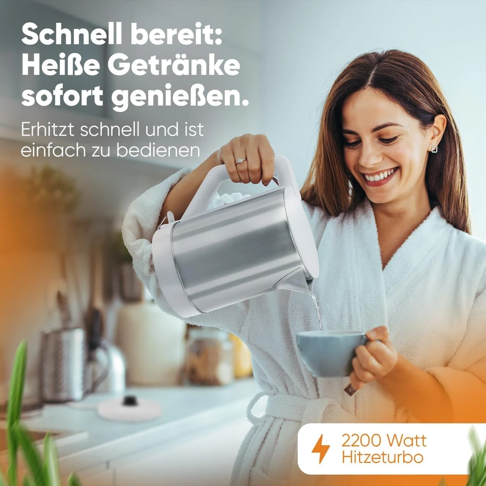 Bomann elektrinis virdulys 1,5 l, 2200 W, nerūdijančiojo plieno WKS 3002 CB