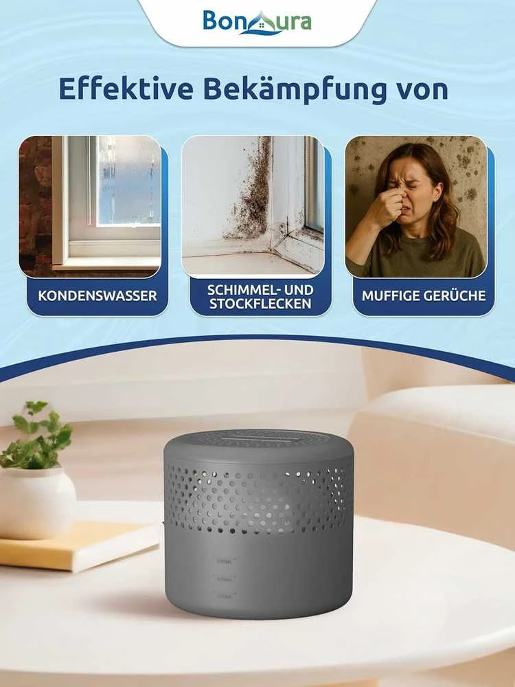 BonAura AirOne Select pasyvus oro sausintuvas, 4 vnt., iki 40 m², su 8 x 400g granulėmis