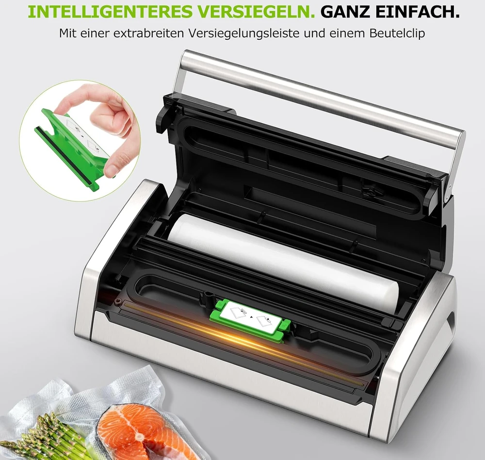 Bonsenkitchen vakuumavimo aparatas maistui 125 W, 15 l/min, 5 režimų VS5100