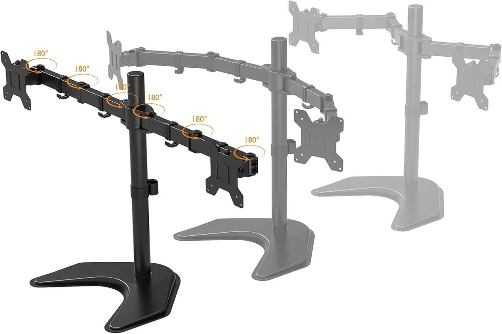 BONTEC dvigubas stalinis monitorių laikiklis 13–27 col., VESA 75 × 75/100 × 100 mm, MFS 002