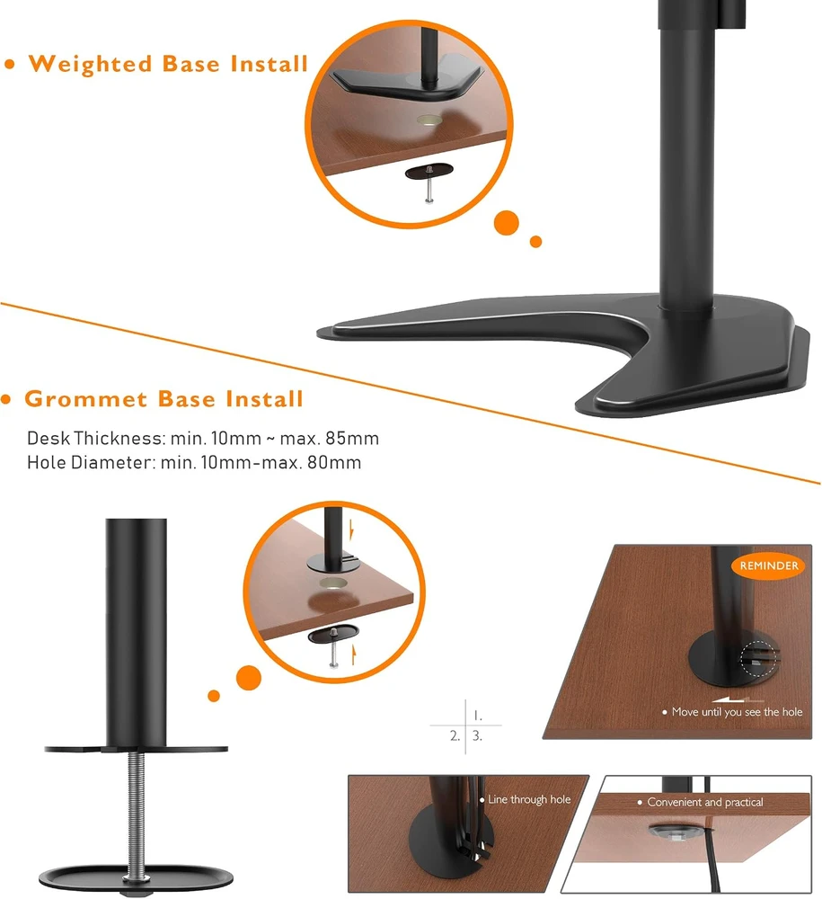 BONTEC dvigubas stalinis monitorių laikiklis 13–27 col., VESA 75 × 75/100 × 100 mm, MFS 002